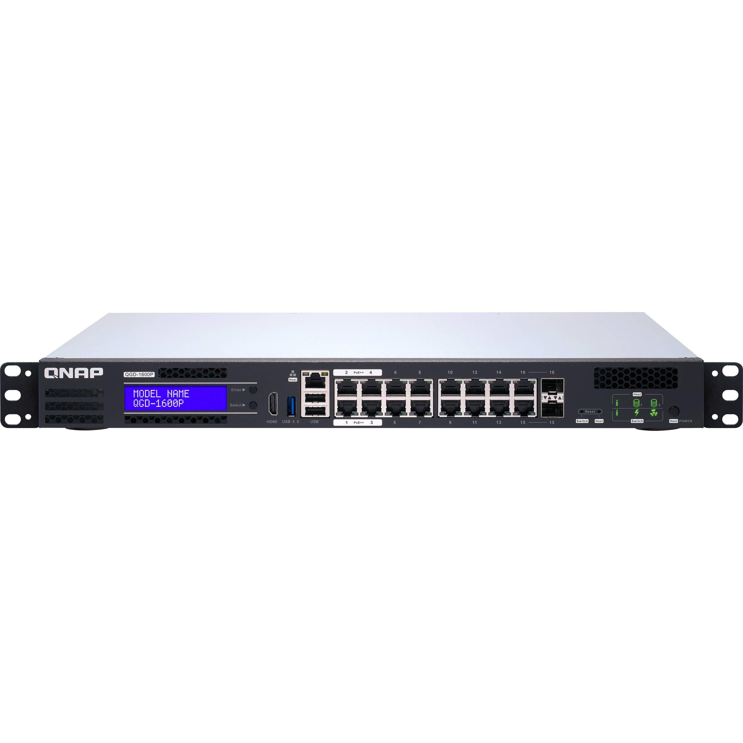 (NEW VENDOR) QNAP QGD-1600P-4G 16 Port 1G PoE Smart Managed Switch + QNE ADRA NDR / 2-Bay NAS - C2 Computer