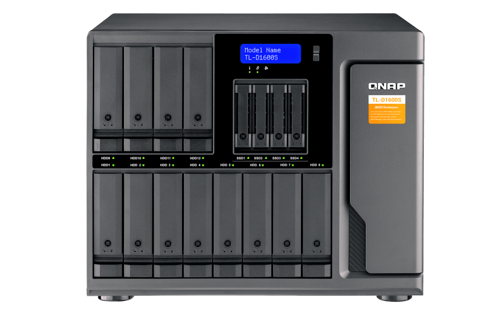 (NEW VENDOR) QNAP TL-D1600S 16-Bay JBOD Storage Enclosure | 12 x 3.5" / 2.5" SATA 6G + 4 x 2.5" SATA 6G - C2 Computer