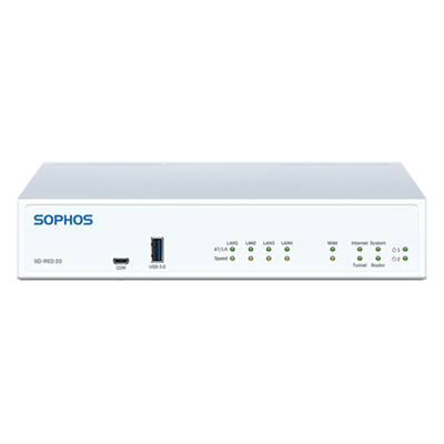 (NEW VENDOR) SOPHOS R20ZTCHMR SD-RED 20 Rev.1 Appliance - with multi-region power adapter