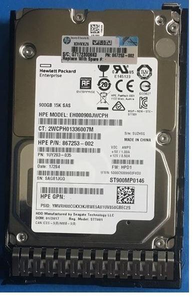 (NEW PARALLEL) HPE 867253-002 900GB 2.5 INCH SAS 12GBPS 15000RPM 硬碟 - C2 Computer