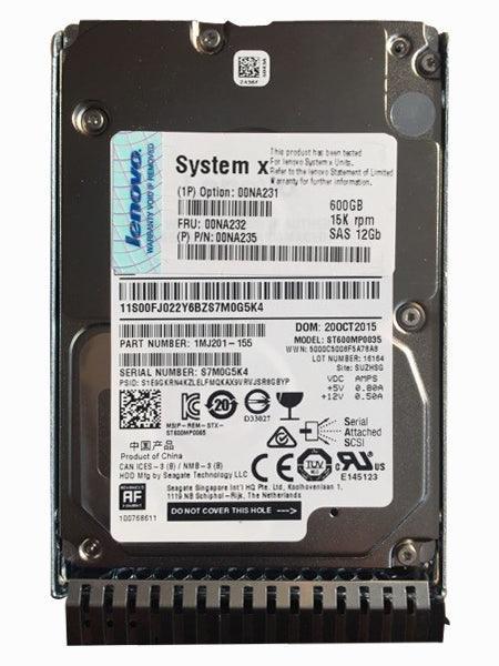 (NEW PARALLEL) IBM 00NA232 600GB 15000RPM SAS 12GBPS 2.5INCH SFF HOT SWAP G3HS 512E HARD DRIVE WITH TRAY - C2 Computer