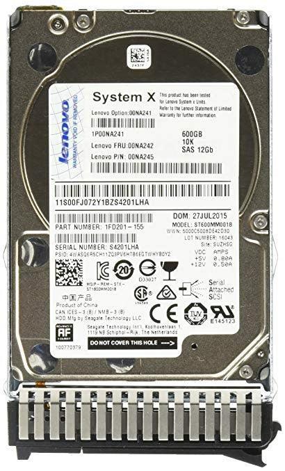 (NEW PARALLEL) IBM 00NA243 600GB 2.5 INCH SAS-12GBPS 12GBPS 10000RPM 硬碟 - C2 Computer