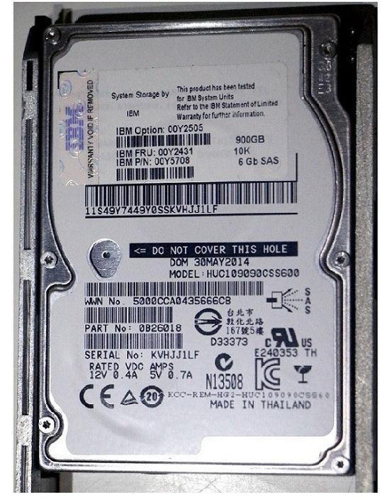 (NEW PARALLEL) IBM 00Y5708 900GB 10000RPM SAS 6GBPS 2.5INCH HOT SWAP HARD DRIVE WITH TRAY FOR IBM STORAGE SYSTEM V3700 - C2 Computer