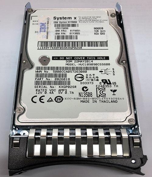 (NEW PARALLEL) IBM 81Y3805 900GB 10000RPM SAS 6GBPS 2.5INCH SFF HOT SWAP HARD DRIVE WITH TRAY - C2 Computer