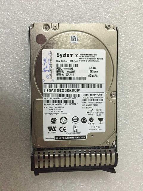 (USED) IBM 00AJ150 1.2TB 10000RPM SAS 6GBPS 2.5INCH GEN3 HOT SWAP HARD DRIVE WITH TRAY - C2 Computer